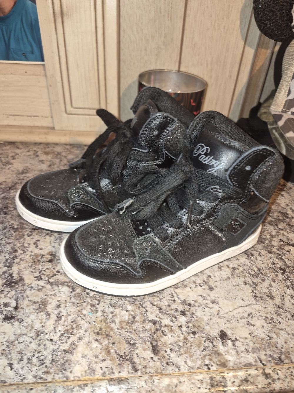 Pastry Black Girls' High-Top Sneakers with White Sole